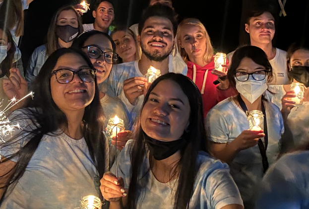 equipo de gotas de luz